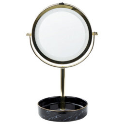 Beliani Makeup Mirror Led Savoie Black/ Gold - thumbnail 1