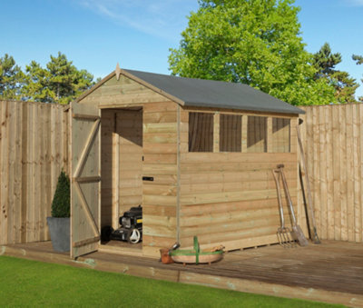 Empire Sheds Empire 9200 Premier Apex Shed Windows 5X7 Pressure Treated Tongue And Groove Wooden Garden Shed (5' X 7' / 5Ft X 7Ft) (5X7 - image 1
