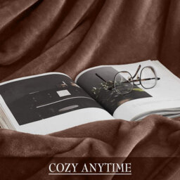Ameha Fleece Plain Blanket, Lightweight & Reversible Throw For Travel, Bed & Sofa Blanket, Coffee King 200X240Cm - thumbnail 2