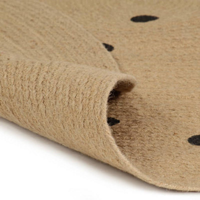 Berkfield Modern Handmade Rug Jute With Print Polka Dot 120 Cm - image 1