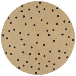 Berkfield Modern Handmade Rug Jute With Print Polka Dot 120 Cm - thumbnail 2