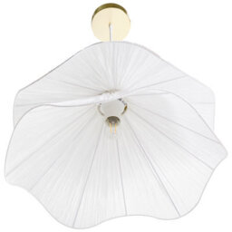 Beliani Pendant Lamp White - Double Pleated Fabric Shade With Iron Base, W50 X H152Cm - thumbnail 4