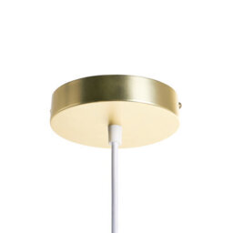 Beliani Pendant Lamp White - Double Pleated Fabric Shade With Iron Base, W50 X H152Cm - thumbnail 8
