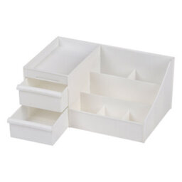 Darphe White Multi-Compartment Makeup Organizer With 2 Drawers And Top Tray - thumbnail 3