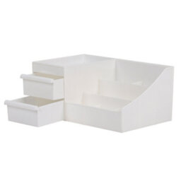 Darphe White Multi-Compartment Makeup Organizer With 2 Drawers And Top Tray - thumbnail 6