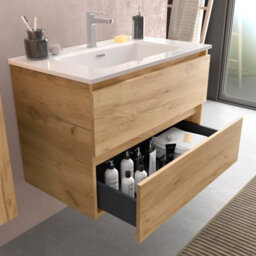 Cygnus bath Bequia Vanity Unit 60Cm Oak Basin Ceramic - thumbnail 2