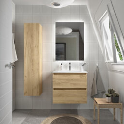 Cygnus bath Bequia Vanity Unit 60Cm Oak Basin Ceramic