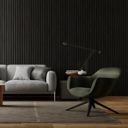 Wood Panel Co Wooden Slat Wall Panel 240Cm X 60Cm In Black 1.44M2 - thumbnail 2