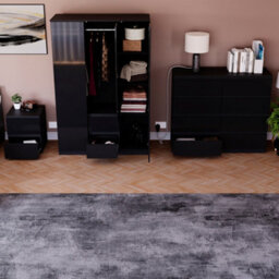 Lassic Vida Designs Glinton 3 Piece Black Fsc Bedroom Set - (8 Drawer Chest, 3 Door Wardrobe, 2 Drawer Bedside Chest) - thumbnail 3