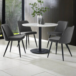Julian Bowen Luca 100Cm Round Dining Table White - thumbnail 2