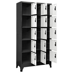 Berkfield Locker Cabinet Anthracite And White 90X40X180 Cm Steel - thumbnail 3