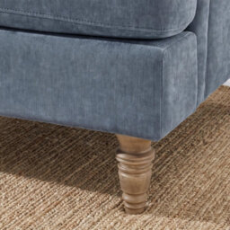 Furniturebox Uk Bernie Blue Chenille Fabric Armchair - thumbnail 6