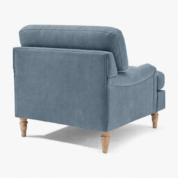 Furniturebox Uk Bernie Blue Chenille Fabric Armchair - thumbnail 9