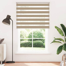 Berkfield Zebra Blind Sand Brown 140X200 Cm Fabric Width 135.9 Cm Polyester - thumbnail 2