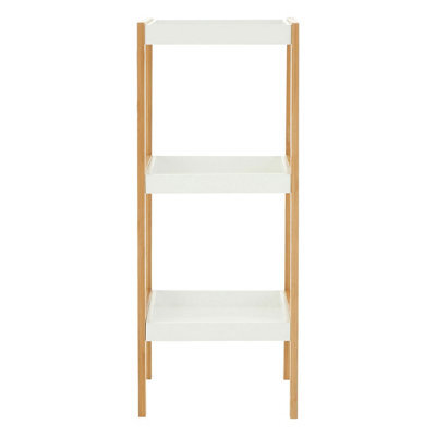 Premier Housewares Interiors By Premier Nostra Three Tiered White And Natural Shelf Unit - image 1