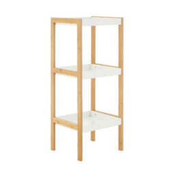 Premier Housewares Interiors By Premier Nostra Three Tiered White And Natural Shelf Unit - thumbnail 2