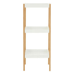Premier Housewares Interiors By Premier Nostra Three Tiered White And Natural Shelf Unit - thumbnail 1