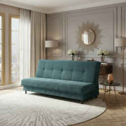 Enduro Xiv Sofa Bed With Sleeping Function Click Clack Mechanism Bedding Storage Wooden Frame 195X85X90Cm Turquoise - thumbnail 2