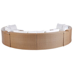 Beliani Garden Lounge Set With Table 9 Seater Severo Pe Rattan Sand Beige - thumbnail 6