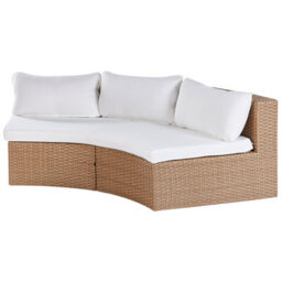 Beliani Garden Lounge Set With Table 9 Seater Severo Pe Rattan Sand Beige - thumbnail 5