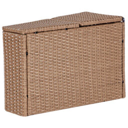 Beliani Garden Lounge Set With Table 9 Seater Severo Pe Rattan Sand Beige - thumbnail 8