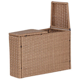 Beliani Garden Lounge Set With Table 9 Seater Severo Pe Rattan Sand Beige - thumbnail 9