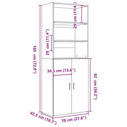 Berkfield Highboard Concrete Grey 70X42.5X185 Cm Engineered Wood - thumbnail 9
