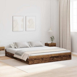 Berkfield Storage Bed Frame Old Wood 180 X 200 Cm Engineered Wood - thumbnail 1