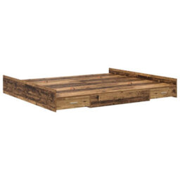 Berkfield Storage Bed Frame Old Wood 180 X 200 Cm Engineered Wood - thumbnail 2