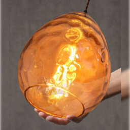 Long Life Lamps Company Modern Vintage Smoked Teardrop Gold Glass Ceiling Pendant Lamp M0239 - thumbnail 6