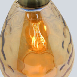 Long Life Lamps Company Modern Vintage Smoked Teardrop Gold Glass Ceiling Pendant Lamp M0239 - thumbnail 5