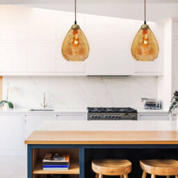 Long Life Lamps Company Modern Vintage Smoked Teardrop Gold Glass Ceiling Pendant Lamp M0239 - thumbnail 7