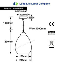 Long Life Lamps Company Modern Vintage Smoked Teardrop Gold Glass Ceiling Pendant Lamp M0239 - thumbnail 2