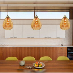 Long Life Lamps Company Modern Vintage Smoked Teardrop Gold Glass Ceiling Pendant Lamp M0239 - thumbnail 8