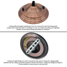 Single Outlet Ceiling Rose Pendent Light Fitting 140mm Metal Antique Ceiling Plate With Accessories For Ceiling And Wall Lamp - thumbnail 5
