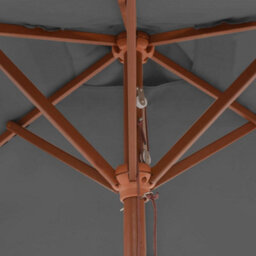Berkfield Outdoor Parasol With Wooden Pole 150X200 Cm Anthracite - thumbnail 7