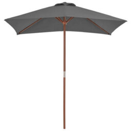Berkfield Outdoor Parasol With Wooden Pole 150X200 Cm Anthracite - thumbnail 2