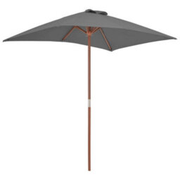Berkfield Outdoor Parasol With Wooden Pole 150X200 Cm Anthracite - thumbnail 4