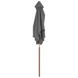 Berkfield Outdoor Parasol With Wooden Pole 150X200 Cm Anthracite - thumbnail 5
