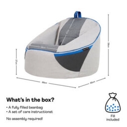 icon Play-R1 Alpha Kids Gaming Bean Bag Chair Grey Video Gaming Bean Bags - thumbnail 5