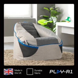 icon Play-R1 Alpha Kids Gaming Bean Bag Chair Grey Video Gaming Bean Bags - thumbnail 4