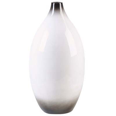 Beliani Decorative Vase Baeza Ceramic 46 Cm White - image 1