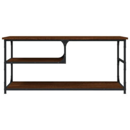 Berkfield Tv Cabinet Brown Oak 103X38X46.5 Cm Engineered Wood And Steel - thumbnail 5