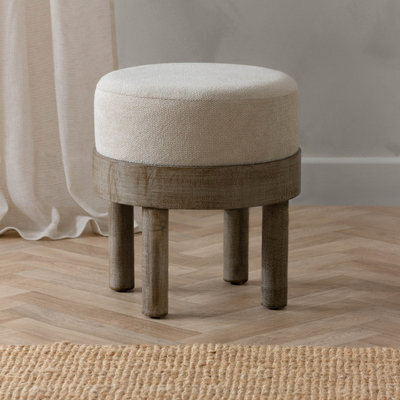 Voyage Maison Yard Ebbett Ecru Wooden Footstool - image 1