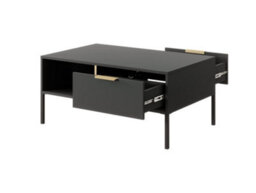 Arte Lars Contemporary Coffee Table 2 Drawers Anthracite & Gold (H)440mm (W)970mm (D)600mm - thumbnail 2