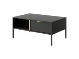 Arte Lars Contemporary Coffee Table 2 Drawers Anthracite & Gold (H)440mm (W)970mm (D)600mm - thumbnail 1