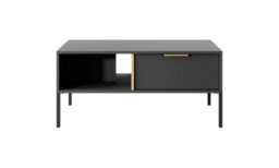 Arte Lars Contemporary Coffee Table 2 Drawers Anthracite & Gold (H)440mm (W)970mm (D)600mm - thumbnail 3