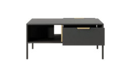 Arte Lars Contemporary Coffee Table 2 Drawers Anthracite & Gold (H)440mm (W)970mm (D)600mm - thumbnail 4