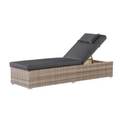 Palma Rattan Sun Lounger With Cushions Patio Sun Bed - thumbnail 2