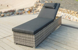 Palma Rattan Sun Lounger With Cushions Patio Sun Bed - thumbnail 3